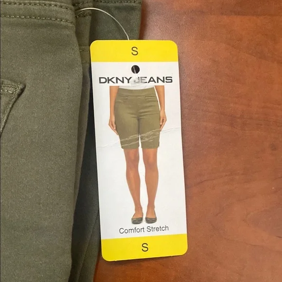Dkny Womens Comfort Stretch Pull-on Bermuda Shorts S Color Olive - Picture 1 of 10